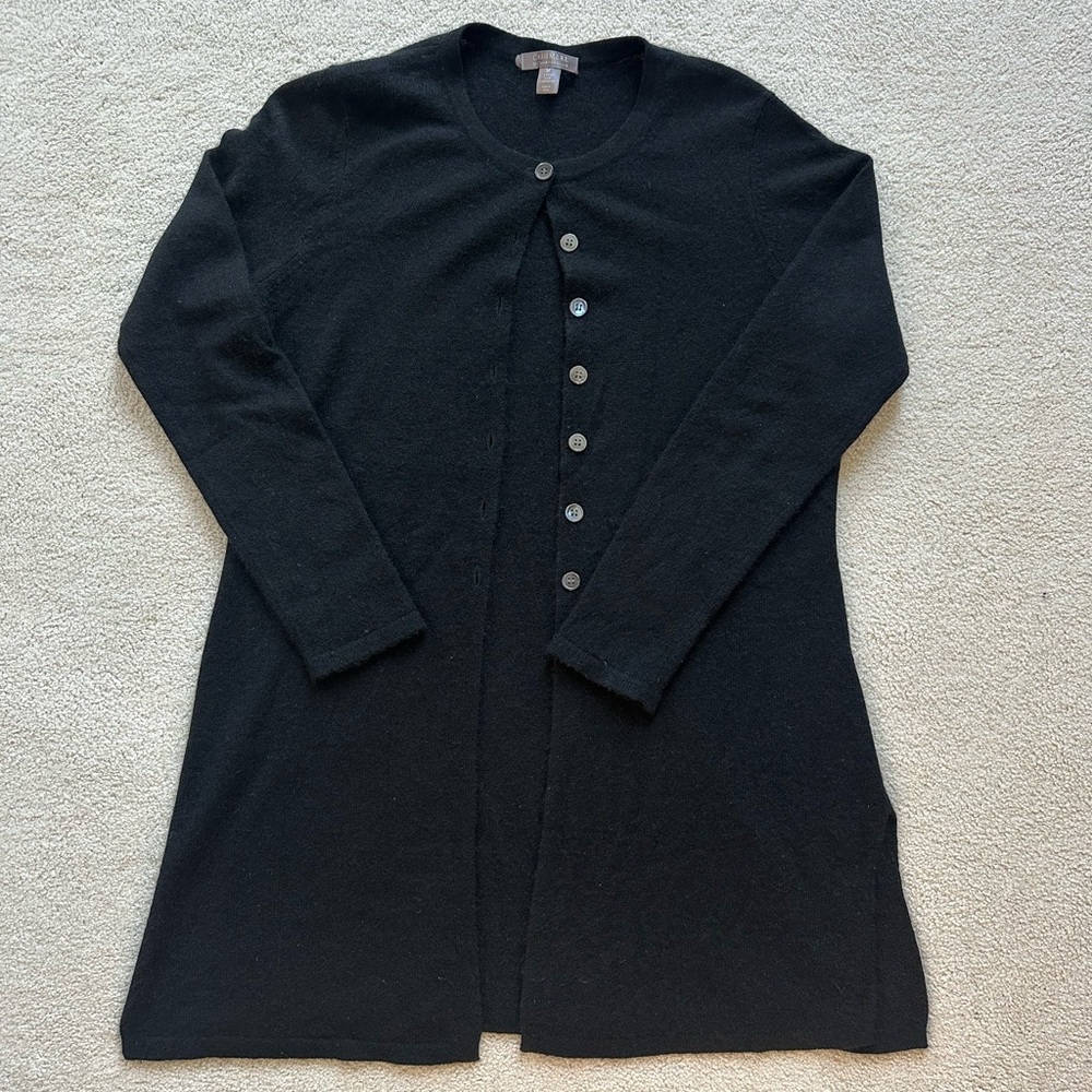 Charter Club 2 Ply Cashmere Black Cartigan